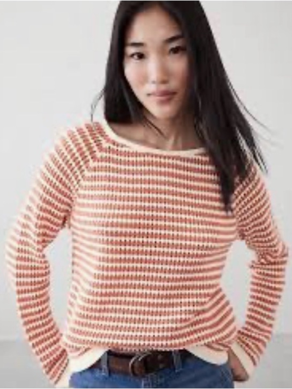 OPEN STITCH STRIPED SWEATER Banana Republic XS